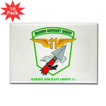 MAG11 - M01 - 01 - Marine Aircraft Group 11 with Text - Rectangle Magnet (10 pack) - Click Image to Close