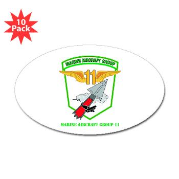 MAG11 - M01 - 01 - Marine Aircraft Group 11 with Text - Sticker (Oval 10 pk)
