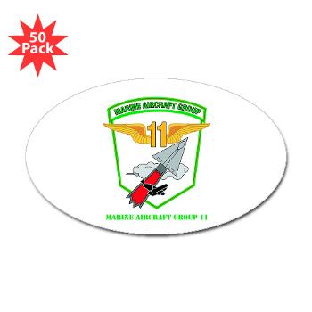 MAG11 - M01 - 01 - Marine Aircraft Group 11 with Text - Sticker (Oval 50 pk)