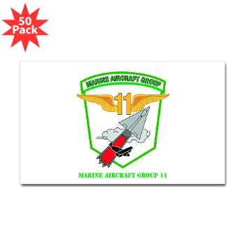 MAG11 - M01 - 01 - Marine Aircraft Group 11 with Text - Sticker (Rectangle 50 pk)