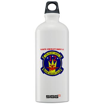 MAG12 - M01 - 03 - Marine Aircraft Group 12 with Text Sigg Water Bottle 1.0L