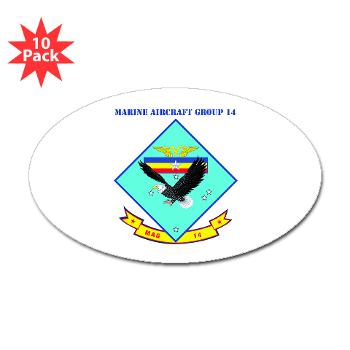 MAG14 - M01 - 01 - Marine Aircraft Group 14 (MAG-14) with Text - Sticker (Oval 10 pk)
