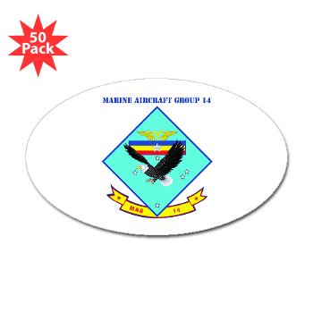 MAG14 - M01 - 01 - Marine Aircraft Group 14 (MAG-14) with Text - Sticker (Oval 50 pk)