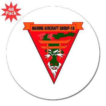 MAG16 - M01 - 01 - Marine Aircraft Group 16 3" Lapel Sticker (48 pk) - Click Image to Close