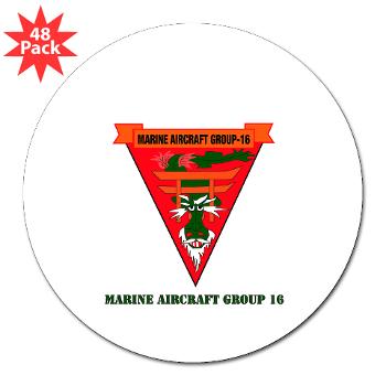 MAG16 - M01 - 01 - Marine Aircraft Group 16 with Text 3" Lapel Sticker (48 pk) - Click Image to Close