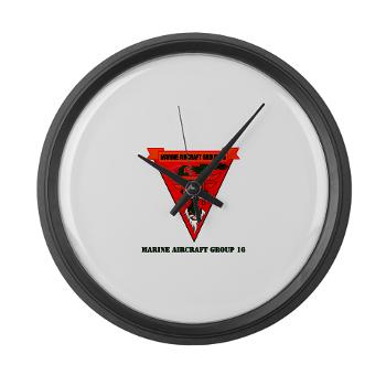 MAG16 - M01 - 03 - Marine Aircraft Group 16 with Text Large Wall Clock - Click Image to Close