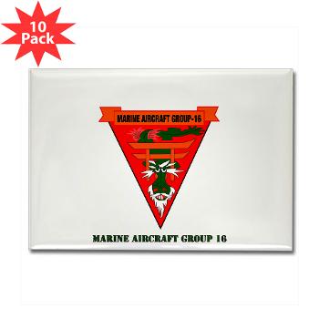 MAG16 - M01 - 01 - Marine Aircraft Group 16 with Text Rectangle Magnet (10 pack)