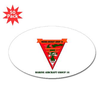 MAG16 - M01 - 01 - Marine Aircraft Group 16 with Text Sticker (Oval 50 pk)