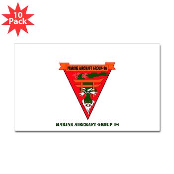 MAG16 - M01 - 01 - Marine Aircraft Group 16 with Text Sticker (Rectangle 10 pk)