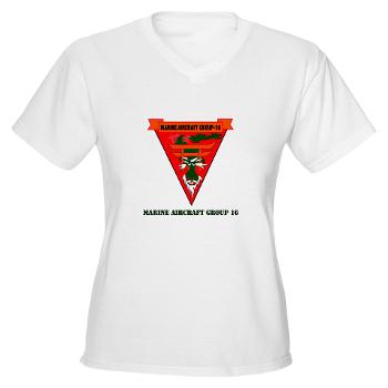 MAG16 - A01 - 04 - Marine Aircraft Group 16 with Text Women's V-Neck T-Shirt