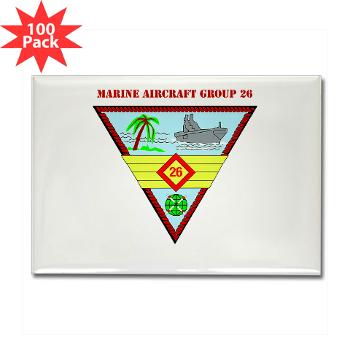 MAG26 - M01 - 01 - Marine Aircraft Group 26 (MAG-26) with Text Rectangle Magnet (100 pack) - Click Image to Close