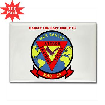 MAG29 - M01 - 01 - Marine Aircraft Group 29 (MAG-29) with Text Rectangle Magnet (100 pack)