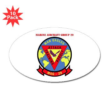 MAG29 - M01 - 01 - Marine Aircraft Group 29 (MAG-29) with Text Sticker (Oval 10 pk) - Click Image to Close
