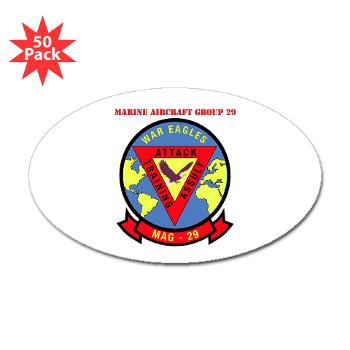 MAG29 - M01 - 01 - Marine Aircraft Group 29 (MAG-29) with Text Sticker (Oval 50 pk) - Click Image to Close