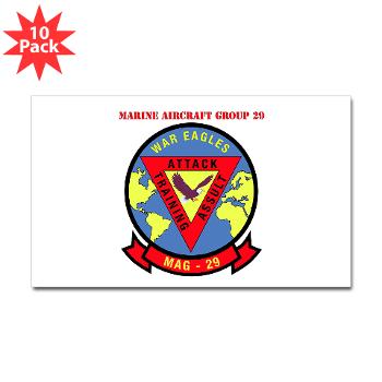 MAG29 - M01 - 01 - Marine Aircraft Group 29 (MAG-29) with Text Sticker (Rectangle 10 pk)
