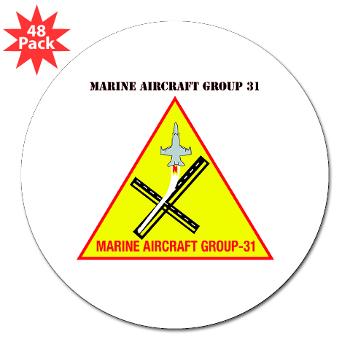 MAG31 - M01 - 01 - Marine Aircraft Group 31 (MAG-31) with Text 3" Lapel Sticker (48 pk)