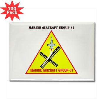 MAG31 - M01 - 01 - Marine Aircraft Group 31 (MAG-31) with Text Rectangle Magnet (100 pack) - Click Image to Close