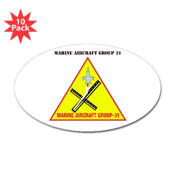 MAG31 - M01 - 01 - Marine Aircraft Group 31 (MAG-31) with Text Sticker (Oval 10 pk)