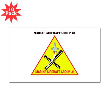 MAG31 - M01 - 01 - Marine Aircraft Group 31 (MAG-31) with Text Sticker (Rectangle 10 pk) - Click Image to Close