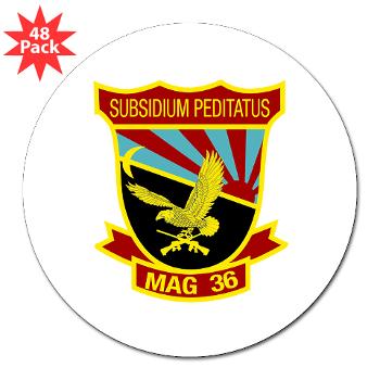 MAG36 - M01 - 01 - Marine Aircraft Group 36 - 3" Lapel Sticker (48 pk)