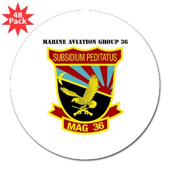 MAG36 - M01 - 01 - Marine Aircraft Group 36 with Text - 3" Lapel Sticker (48 pk)