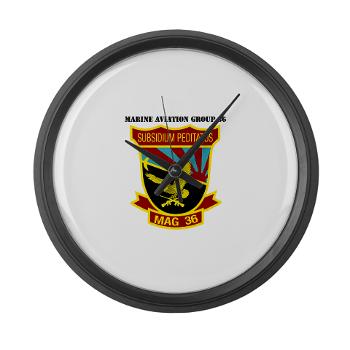 MAG36 - M01 - 03 - Marine Aircraft Group 36 with Text - Large Wall Clock - Click Image to Close