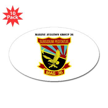 MAG36 - M01 - 01 - Marine Aircraft Group 36 with Text - Sticker (Oval 10 pk) - Click Image to Close