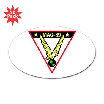 MAG39 - M01 - 01 - Marine Aircraft Group 39 - Sticker (Oval 50 pk) - Click Image to Close