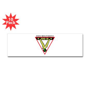MAG39 - M01 - 01 - Marine Aircraft Group 39 with Text - Sticker (Bumper 10 pk)