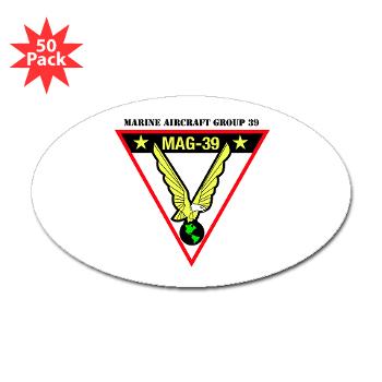 MAG39 - M01 - 01 - Marine Aircraft Group 39 with Text - Sticker (Oval 50 pk)