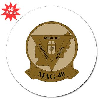 MAG40 - M01 - 01 - Marine Aircraft Group 40 (MAG-40) 3" Lapel Sticker (48 pk) - Click Image to Close