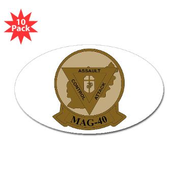 MAG40 - M01 - 01 - Marine Aircraft Group 40 (MAG-40) Sticker (Oval 10 pk)