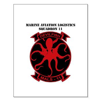 MALS11 - M01 - 02 - Marine Aviation Logistics Squadron 11 with Text - Small Poster