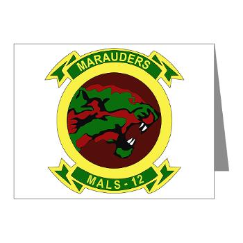 MALS12 - M01 - 02 - Marine Aviation Logistics Squadron 12th Note Cards (Pk of 20) - Click Image to Close
