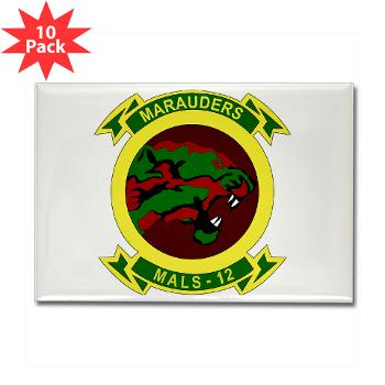 MALS12 - M01 - 01 - Marine Aviation Logistics Squadron 12th Rectangle Magnet (10 pack) - Click Image to Close