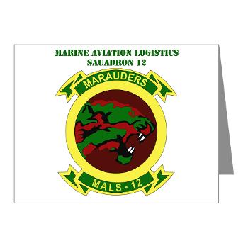 MALS12 - M01 - 02 - Marine Aviation Logistics Squadron 12th with Text Note Cards (Pk of 20) - Click Image to Close