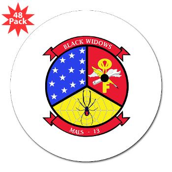 MALS13 - A01 - 01 - USMC - Marine Aviation Logistics Squadron 13 - 3" Lapel Sticker (48 pk) - Click Image to Close