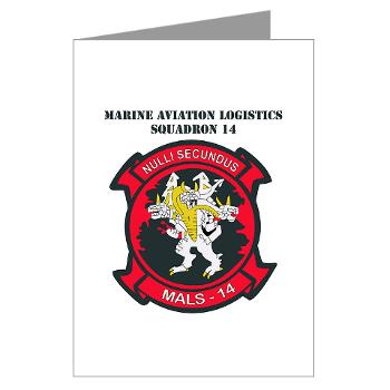 MALS14 - M01 - 02 - Marine Aviation Logistics Squadron 14 (MALS-14) with text - Greeting Cards (Pk of 10)