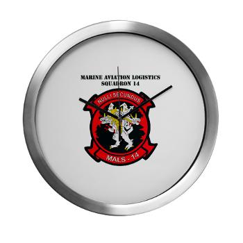 MALS14 - M01 - 03 - Marine Aviation Logistics Squadron 14 (MALS-14) with text - Large Wall Clock