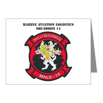 MALS14 - M01 - 02 - Marine Aviation Logistics Squadron 14 (MALS-14) with text - Note Cards (Pk of 20)