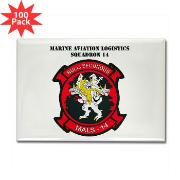 MALS14 - M01 - 01 - Marine Aviation Logistics Squadron 14 (MALS-14) with text - Rectangle Magnet (100 pack)