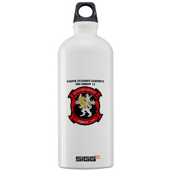 MALS14 - M01 - 03 - Marine Aviation Logistics Squadron 14 (MALS-14) with text - Sigg Water Bottle 1.0L - Click Image to Close