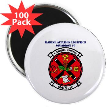 MALS16 - M01 - 01 - Marine Aviation Logistics Squadron 16 with Text - 2.25" Magnet (100 pack)