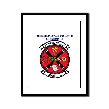 MALS16 - M01 - 02 - Marine Aviation Logistics Squadron 16 with Text - Framed Panel Print