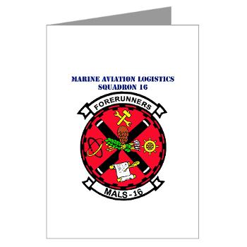 MALS16 - M01 - 02 - Marine Aviation Logistics Squadron 16 with Text - Greeting Cards (Pk of 10) - Click Image to Close