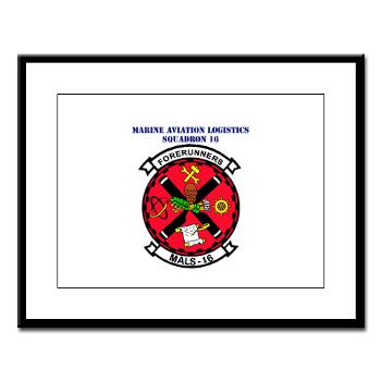 MALS16 - M01 - 02 - Marine Aviation Logistics Squadron 16 with Text - Large Framed Print