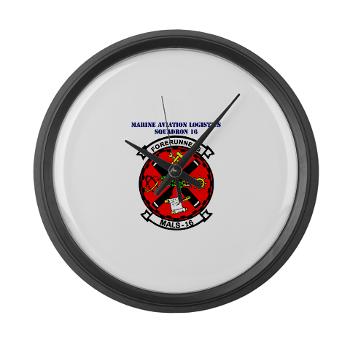 MALS16 - M01 - 03 - Marine Aviation Logistics Squadron 16 with Text - Large Wall Clock