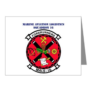 MALS16 - M01 - 02 - Marine Aviation Logistics Squadron 16 with Text - Note Cards (Pk of 20) - Click Image to Close
