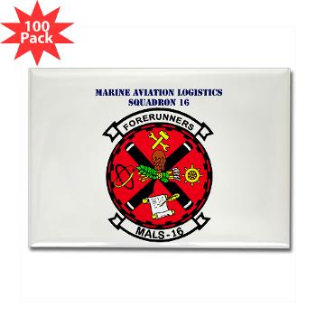 MALS16 - M01 - 01 - Marine Aviation Logistics Squadron 16 with Text - Rectangle Magnet (100 pack) - Click Image to Close