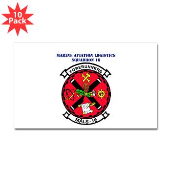 MALS16 - M01 - 01 - Marine Aviation Logistics Squadron 16 with Text - Sticker (Rectangle 10 pk) - Click Image to Close